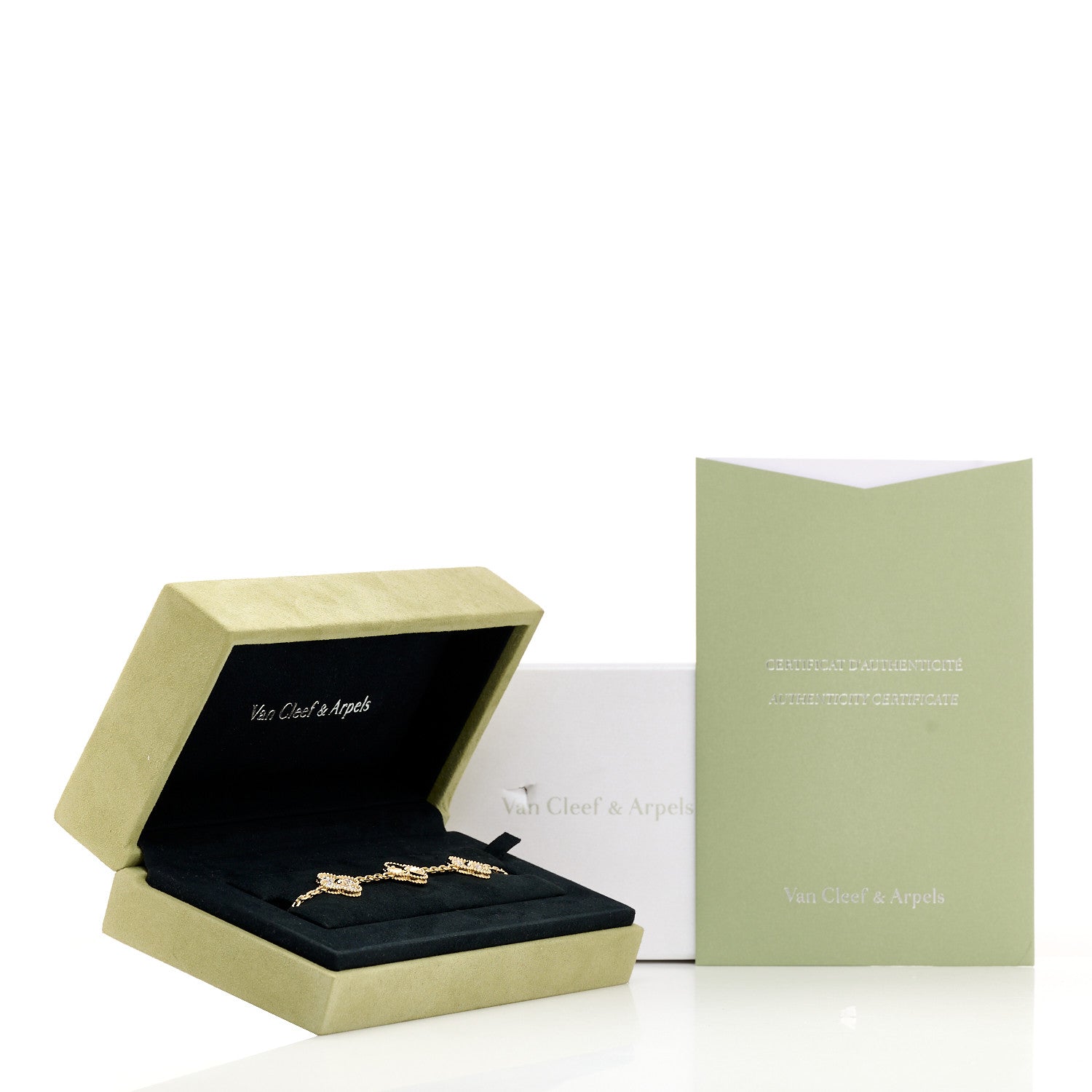 Van Cleef & Arpels 18K Yellow Gold Diamond 5 Motifs Guilloche Vintage Alhambra Bracelet 7 of 7