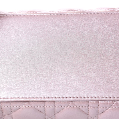 Christian Dior Pearly Lambskin Cannage Medium Lady Dior Lotus 13 of 14