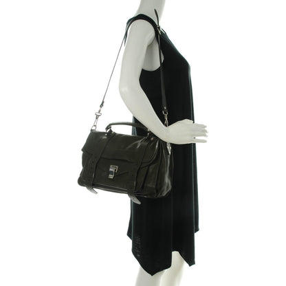 Proenza Schouler Lambskin Medium PS1 Satchel Military 2 of 9