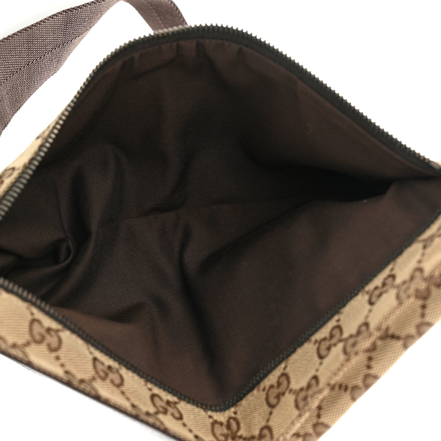GG Monogram Double Pocket Belt Bag Dark Brown