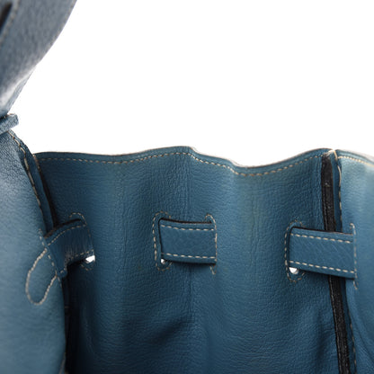Hermes Taurillon Clemence Birkin 35 Blue Jean 14 of 38