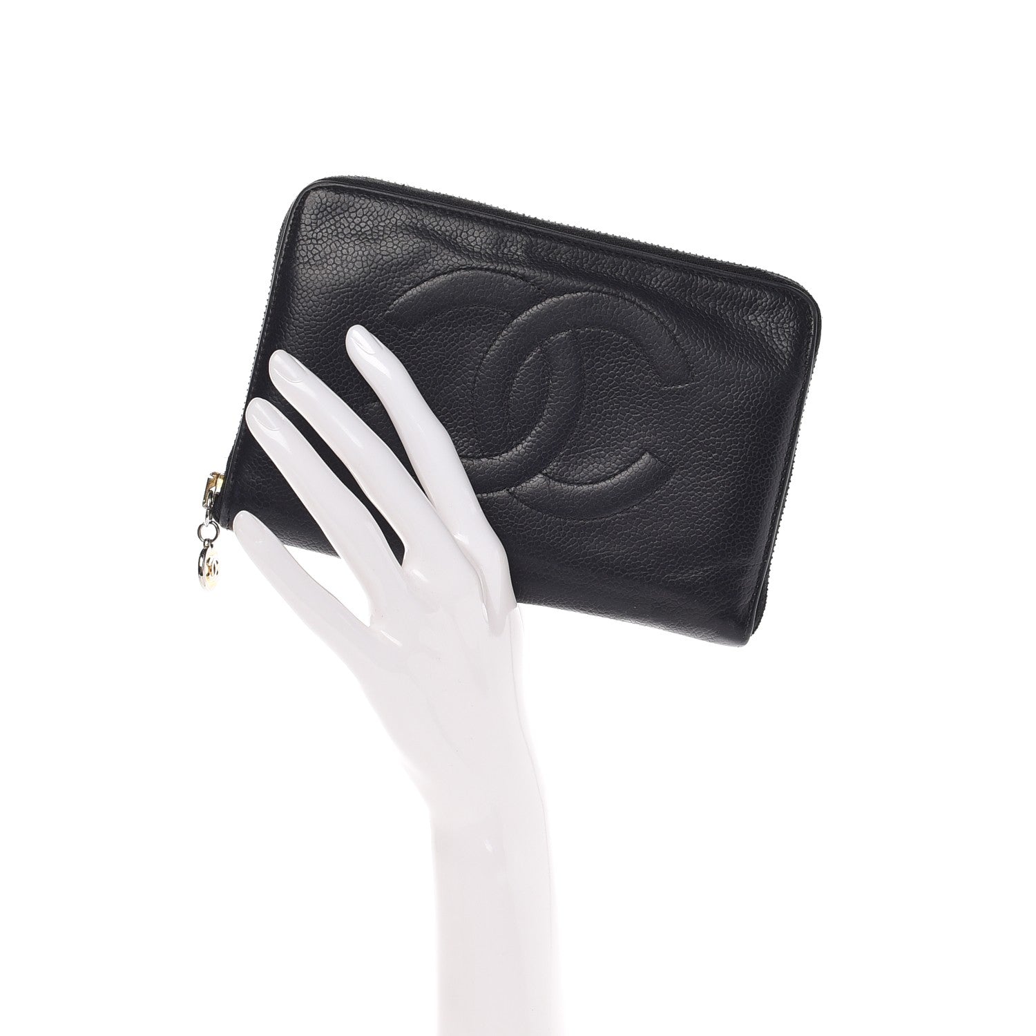 Chanel Caviar CC Timeless Large Zip Around Wallet Black 2 of 18
