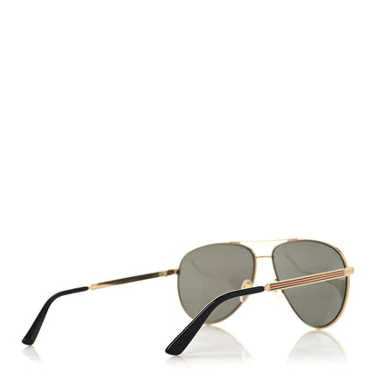 Gucci Web Aviator Sunglasses GG0137S Gold Black 4 of 8