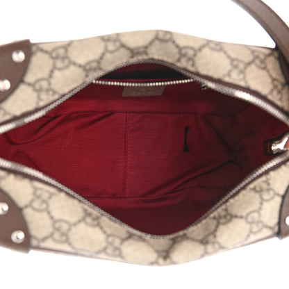 Gucci GG Supreme Monogram Textured Calfskin Square Messenger Bag Beige Ebony New Acero 5 of 10