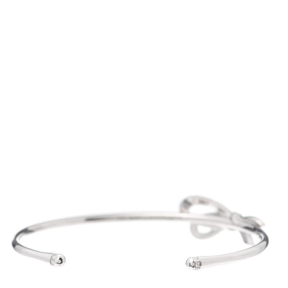 Tiffany 18K White Gold Diamond Bow Cuff Bracelet 3 of 5