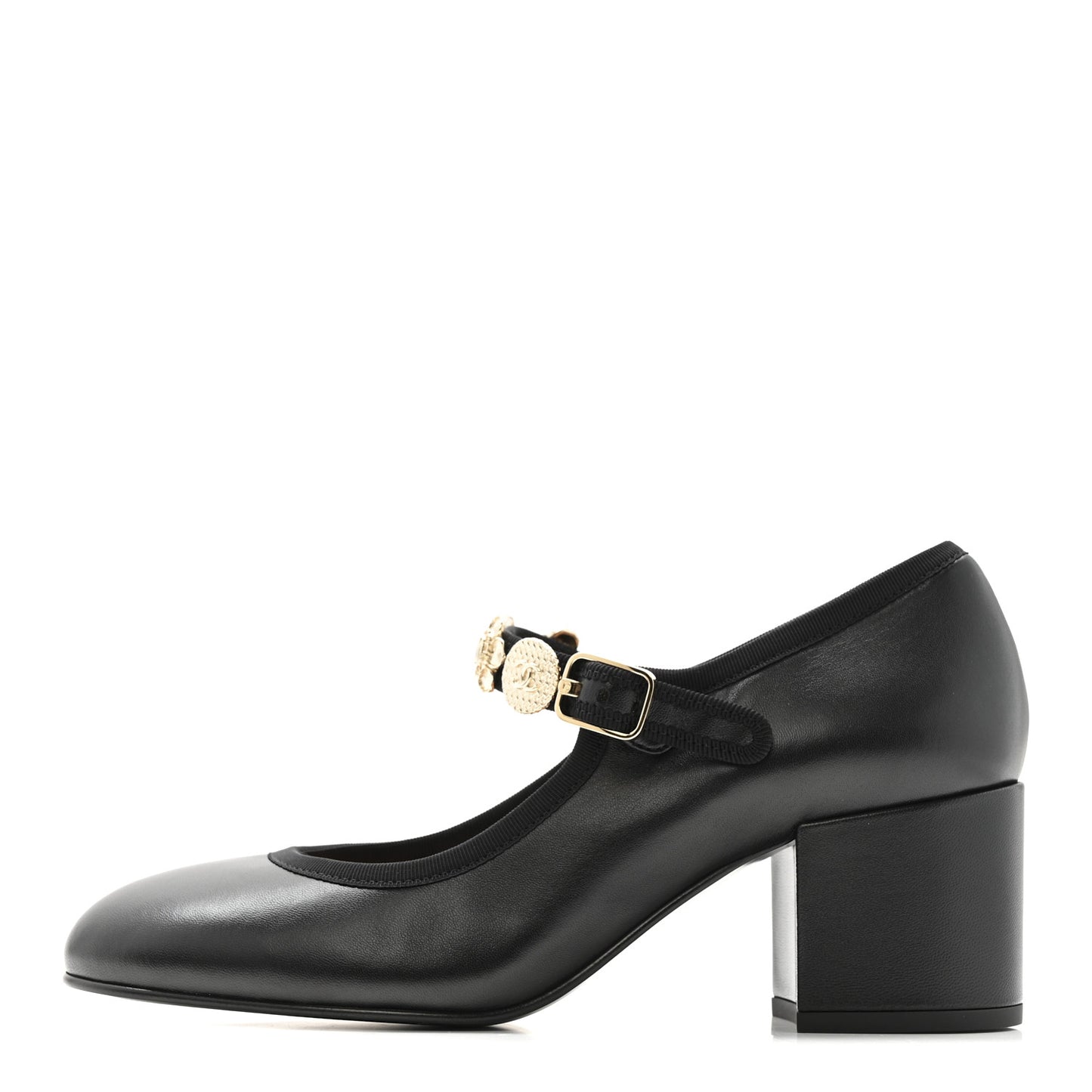 Lambskin Mary Jane Charm Pumps 39 Black