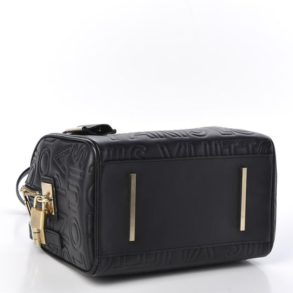 Louis Vuitton Calfskin Embossed Mini Cube Speedy Black 3 of 12