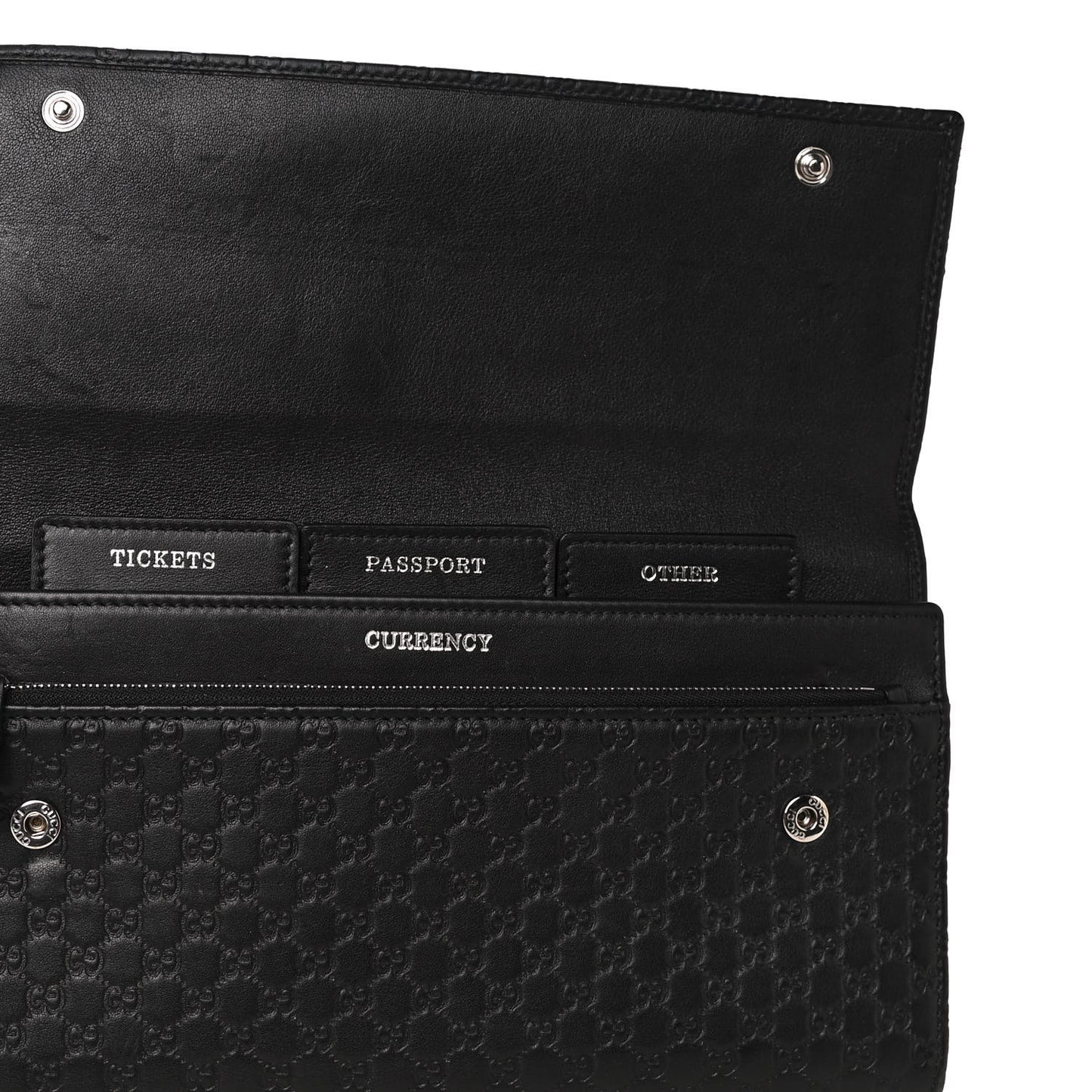 Microguccissima Travel Organizer Flap Wallet Black