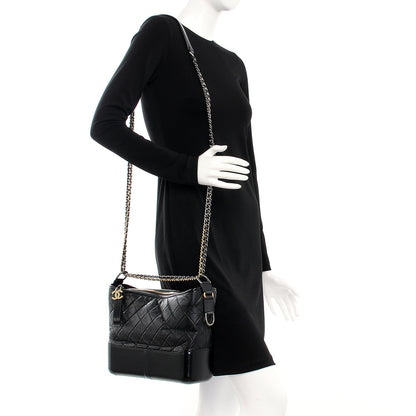 Chanel Aged Calfskin Quilted Medium Gabrielle Hobo Black 2 of 7