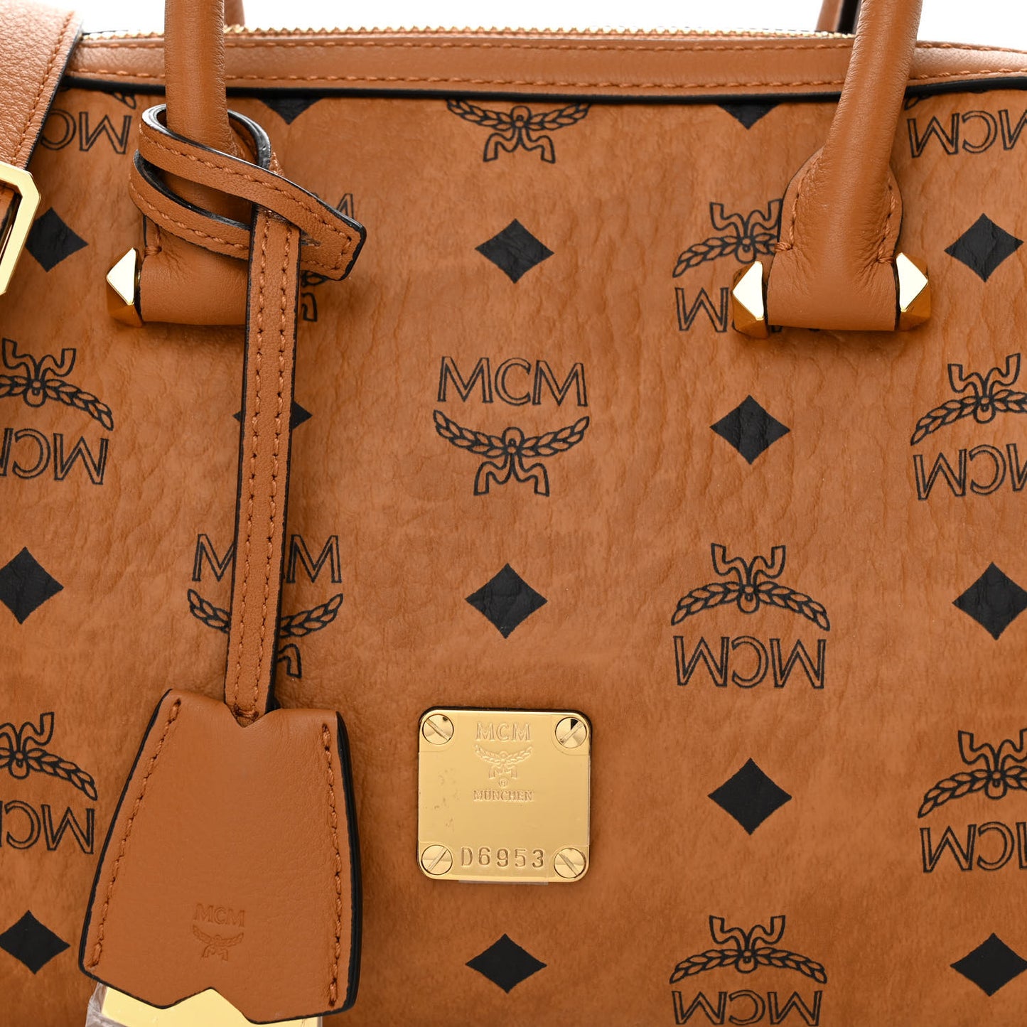 Visetos Small Essential Boston Bag Cognac