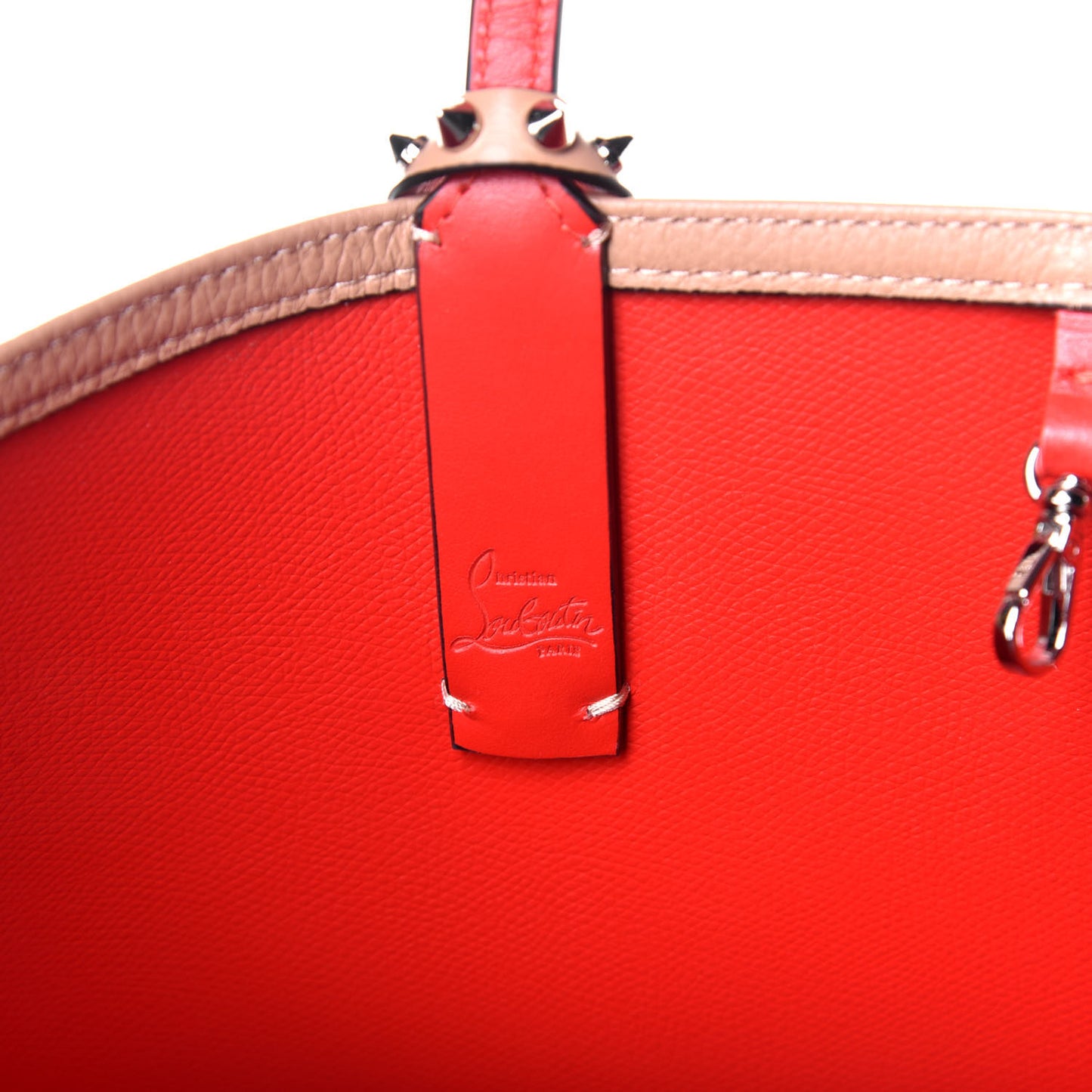 Calfskin Spikes East West Cabata Tote Nude