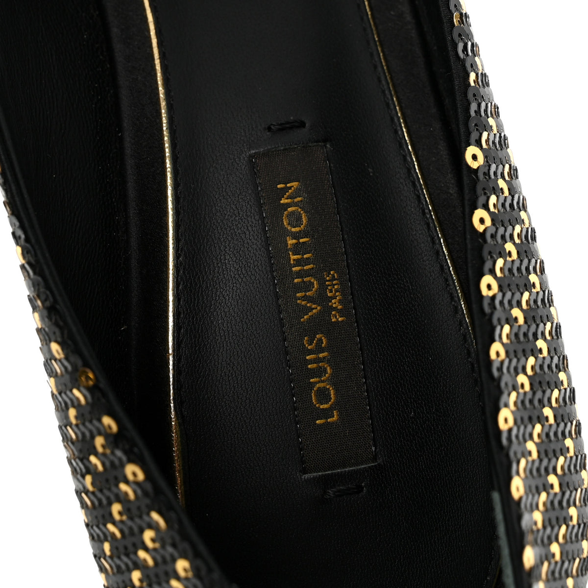 Sequin Peep Toe Platform Pumps 39 Black Gold