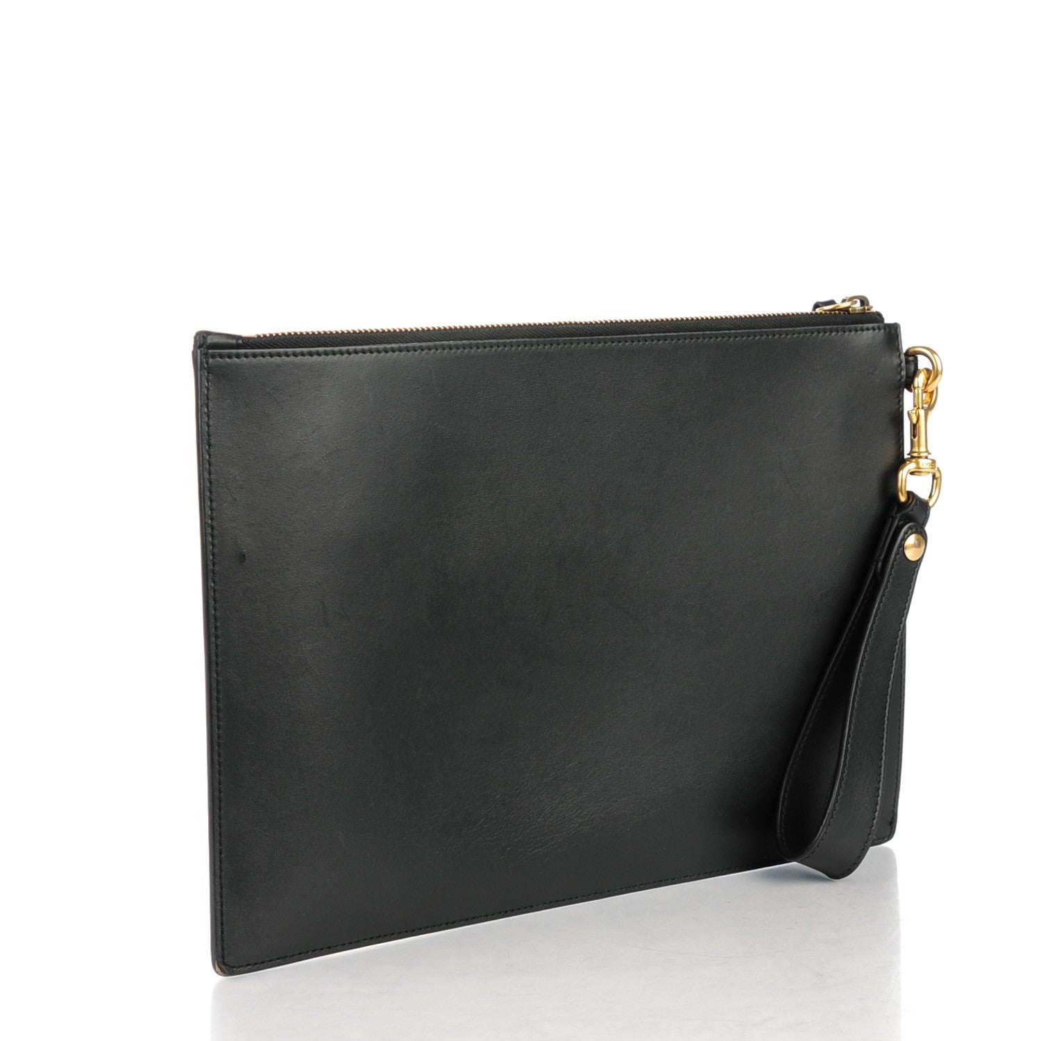 Gucci Calfskin Animalier Zip Wristlet Pouch Black 3 of 7