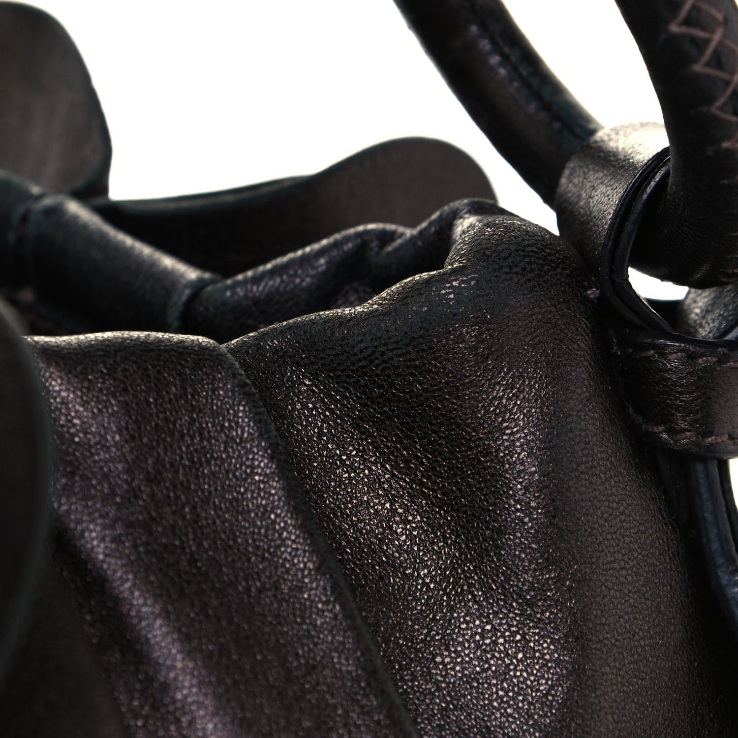 Prada Metallic Nappa Ruffle Hobo Grafite Mordore 13 of 15