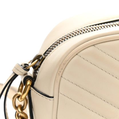 Gucci Calfskin Matelasse Small GG Marmont Chain Shoulder Bag White 11 of 13
