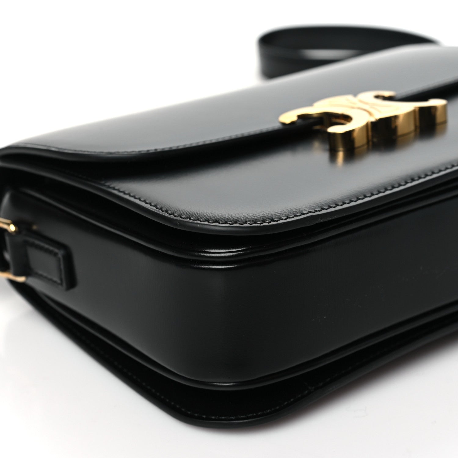 Celine Shiny Calfskin Medium Triomphe Black 9 of 10