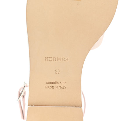 Hermes Calfskin Santorini Sandals 37 Rose Petale 6 of 10