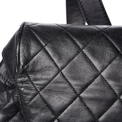 Chanel Lambskin Quilted Drawstring Backpack Black 13 of 14