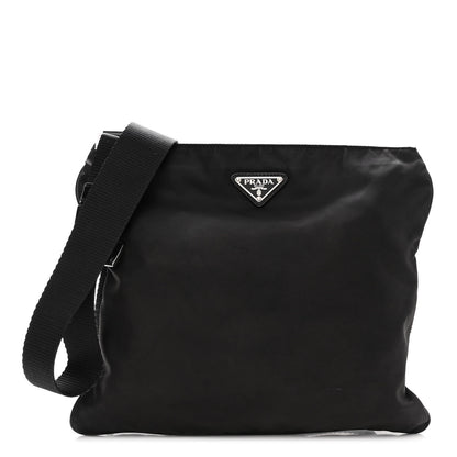 Prada Nylon Saffiano Flat Messenger Bag Black 1 of 9
