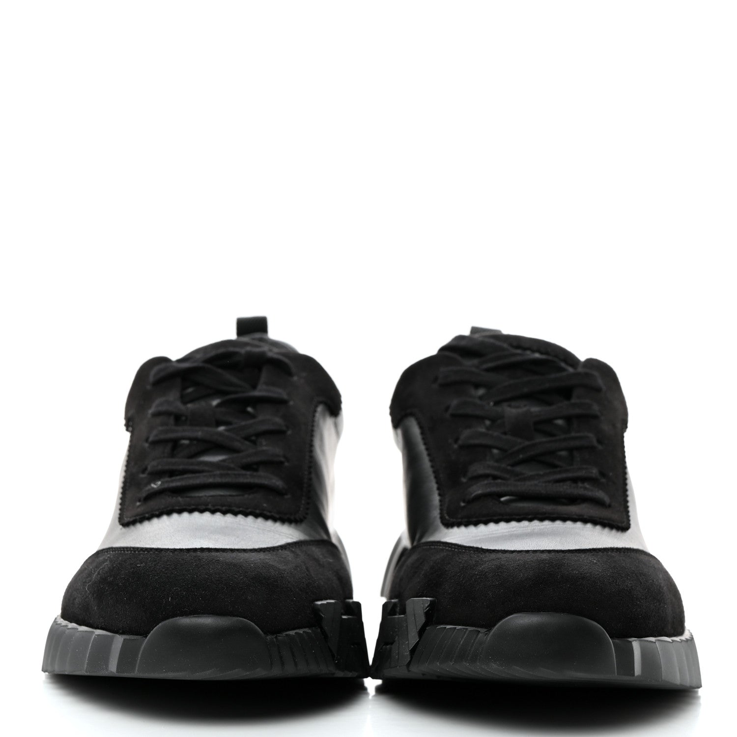 Hermes Calfskin Suede Goatskin Bouncing Sneakers 45 Black 2 of 8