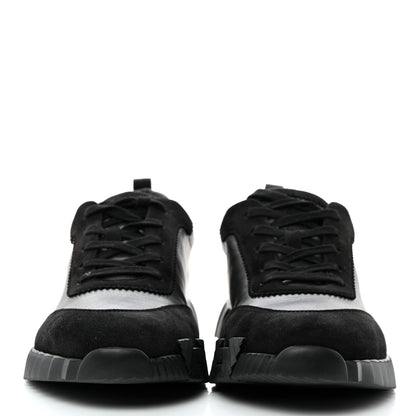 Hermes Calfskin Suede Goatskin Bouncing Sneakers 45 Black 2 of 8