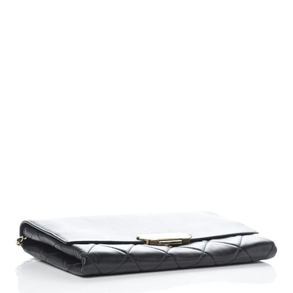 Chanel Lambskin Quilted Retro Label Clutch Black 4 of 9