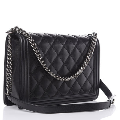 Chanel Calfskin Double Stitch Large Boy Flap Black 3 of 15