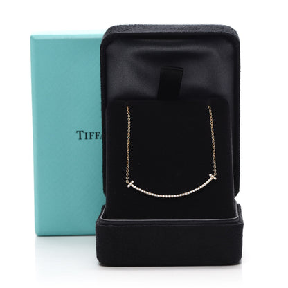 Tiffany 18K Yellow Gold Diamond Small T Smile Pendant Necklace 7 of 7