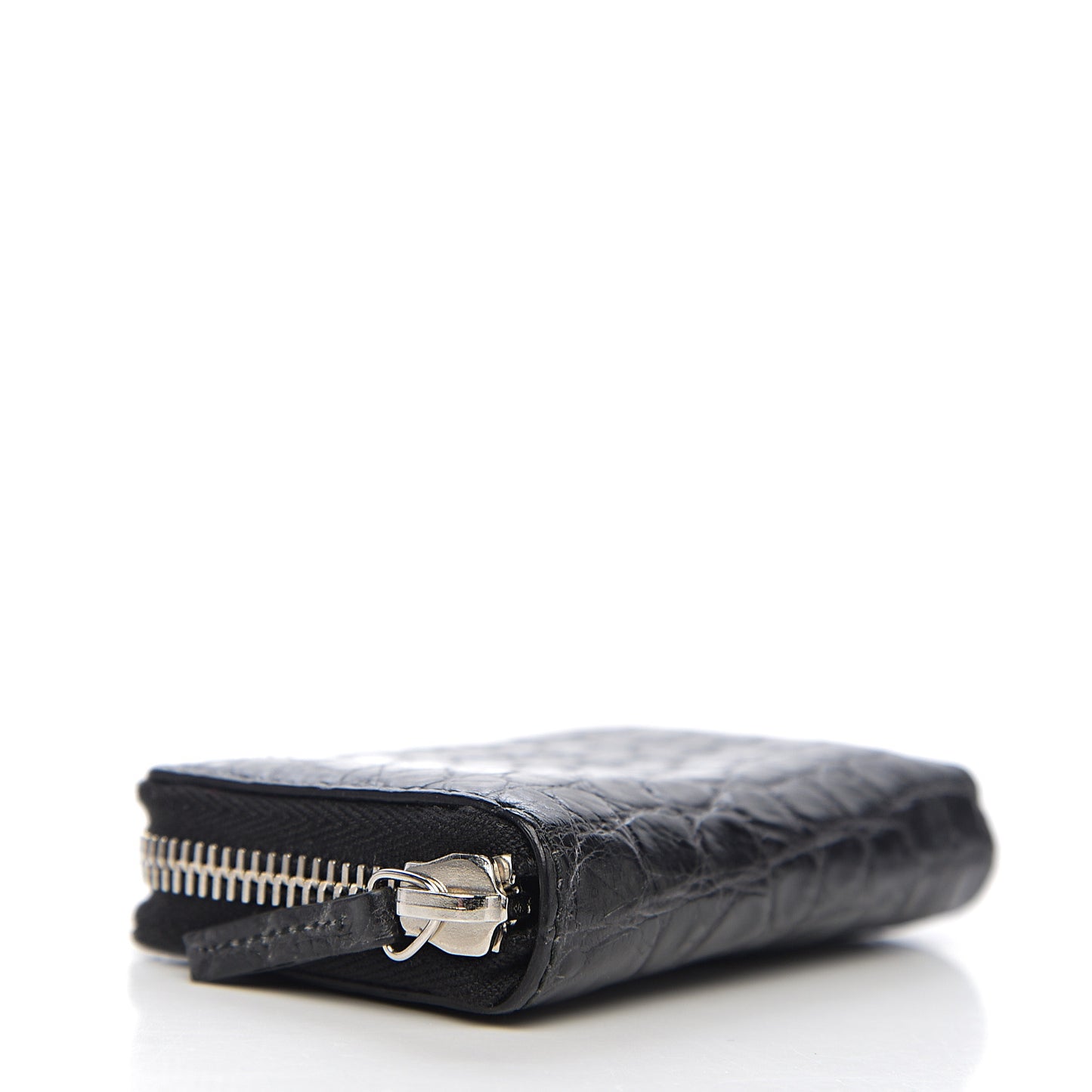 Crocodile Zip Around Card Case Black