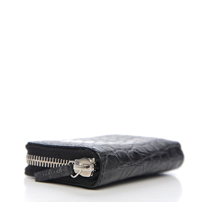 Gucci Crocodile Zip Around Card Case Black 3 of 7