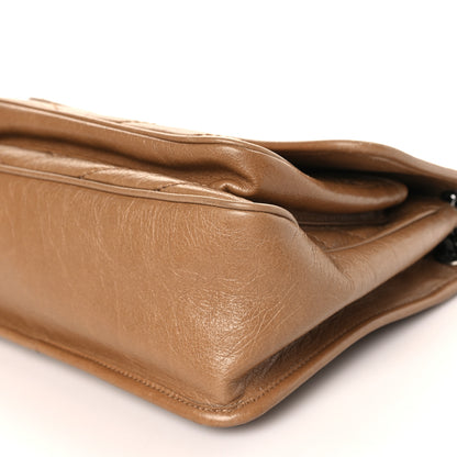 Saint Laurent Crinkled Calfskin Matelasse Monogram Medium Niki Chain Satchel Dark Toffee 9 of 9