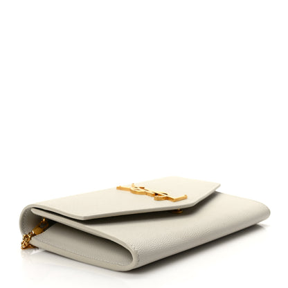 Saint Laurent Grain De Poudre Monogram Uptown Chain Wallet Crema Soft 5 of 12