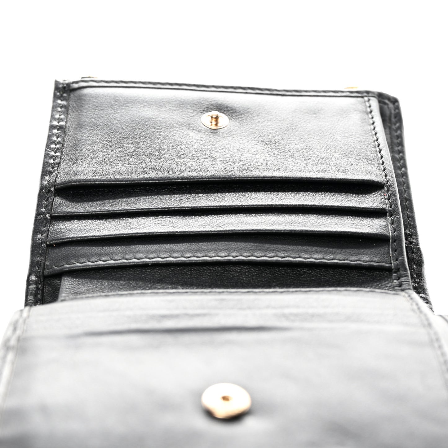 Bridle Calfskin House Check Medium Leighton Wallet Black
