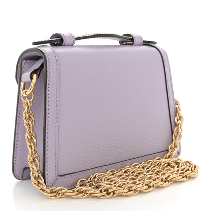 Gucci Textured Dollar Calfskin Mini Ophidia Padlock Top Handle Chain Shoulder Bag Lapis 3 of 11