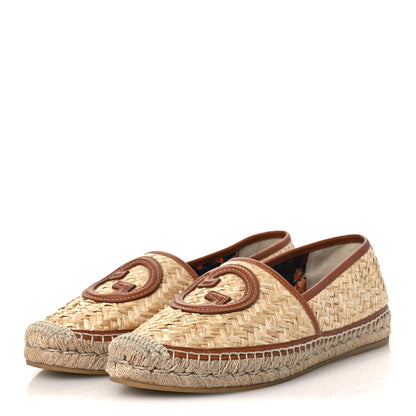 Gucci Raffia Harness Calfskin Interlocking G Adela Espadrilles 41 Palmi Naturale Harness Brown 4 of 11