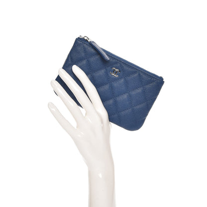 Chanel Caviar Quilted Small Cosmetic Case Blue 2 of 8