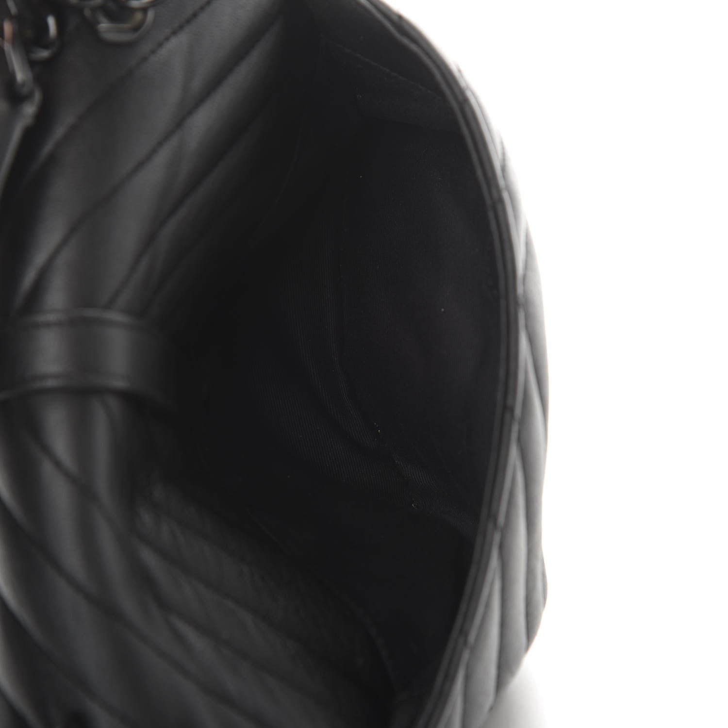 Saint Laurent Sheepskin Matelasse Chevron Monogram Monochrome Medium College Bag Black 6 of 12