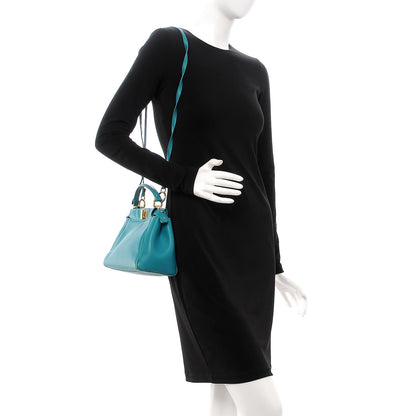 Fendi Nappa Mini Peekaboo Iconic Satchel Lago 2 of 12