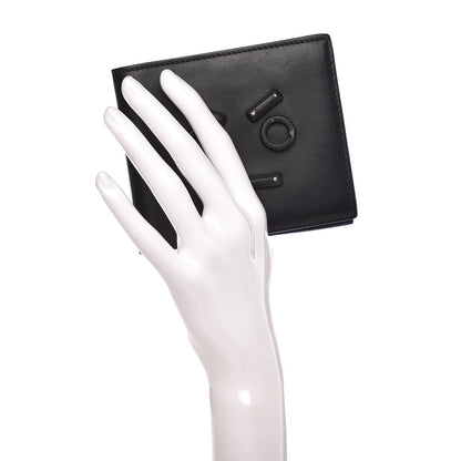 Fendi Vitello Century Face No Words Monochrome Bi-Fold Wallet Black 2 of 8