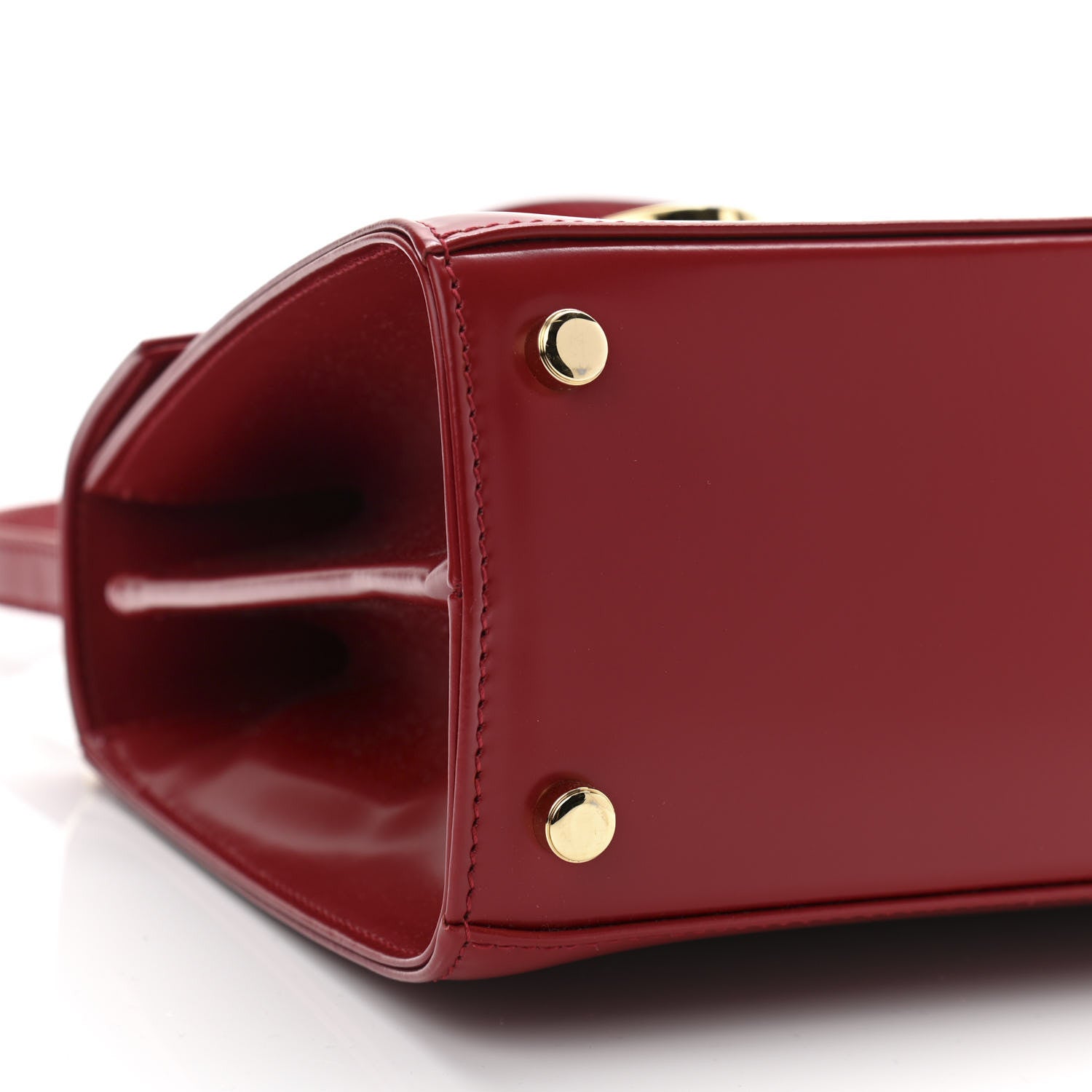 Salvatore Ferragamo Brushed Off Calfskin Small Iconic Top Handle Red 8 of 9