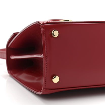 Salvatore Ferragamo Brushed Off Calfskin Small Iconic Top Handle Red 8 of 9