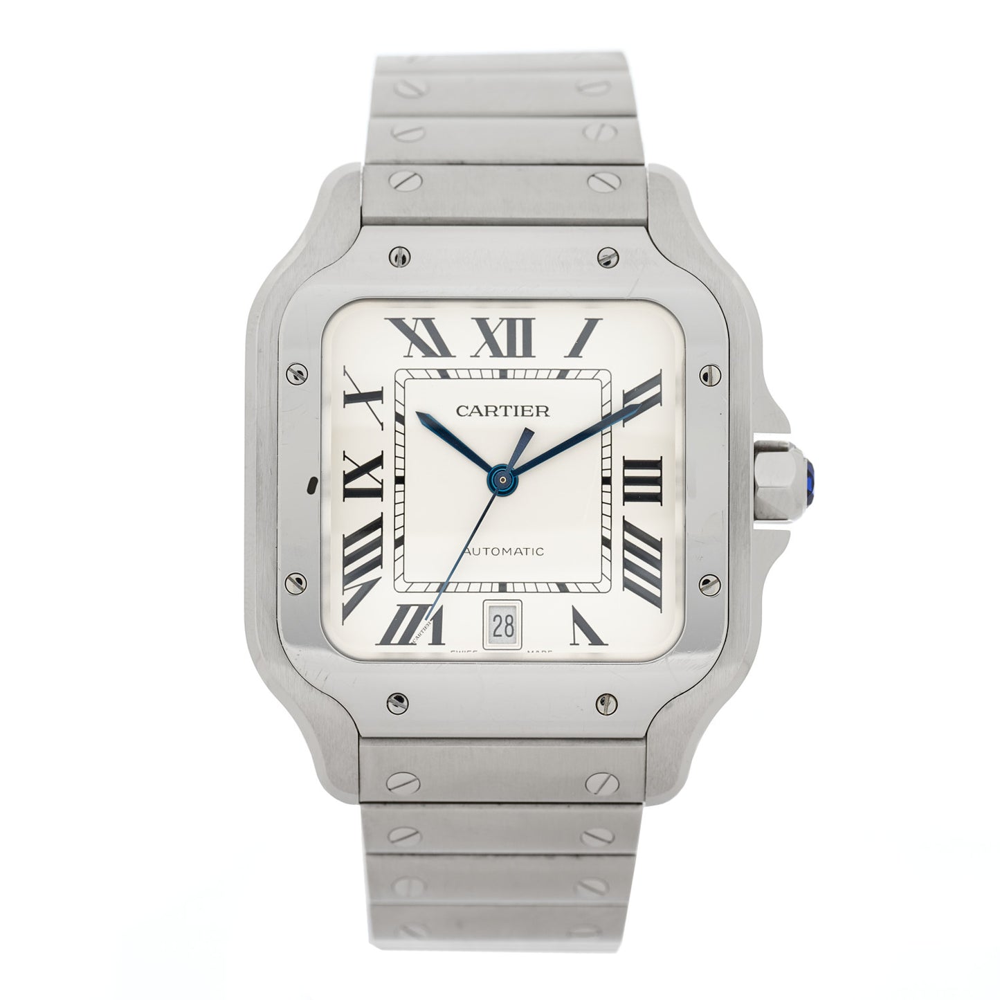 Stainless Steel 39.8mm Santos De Cartier Automatic Watch
