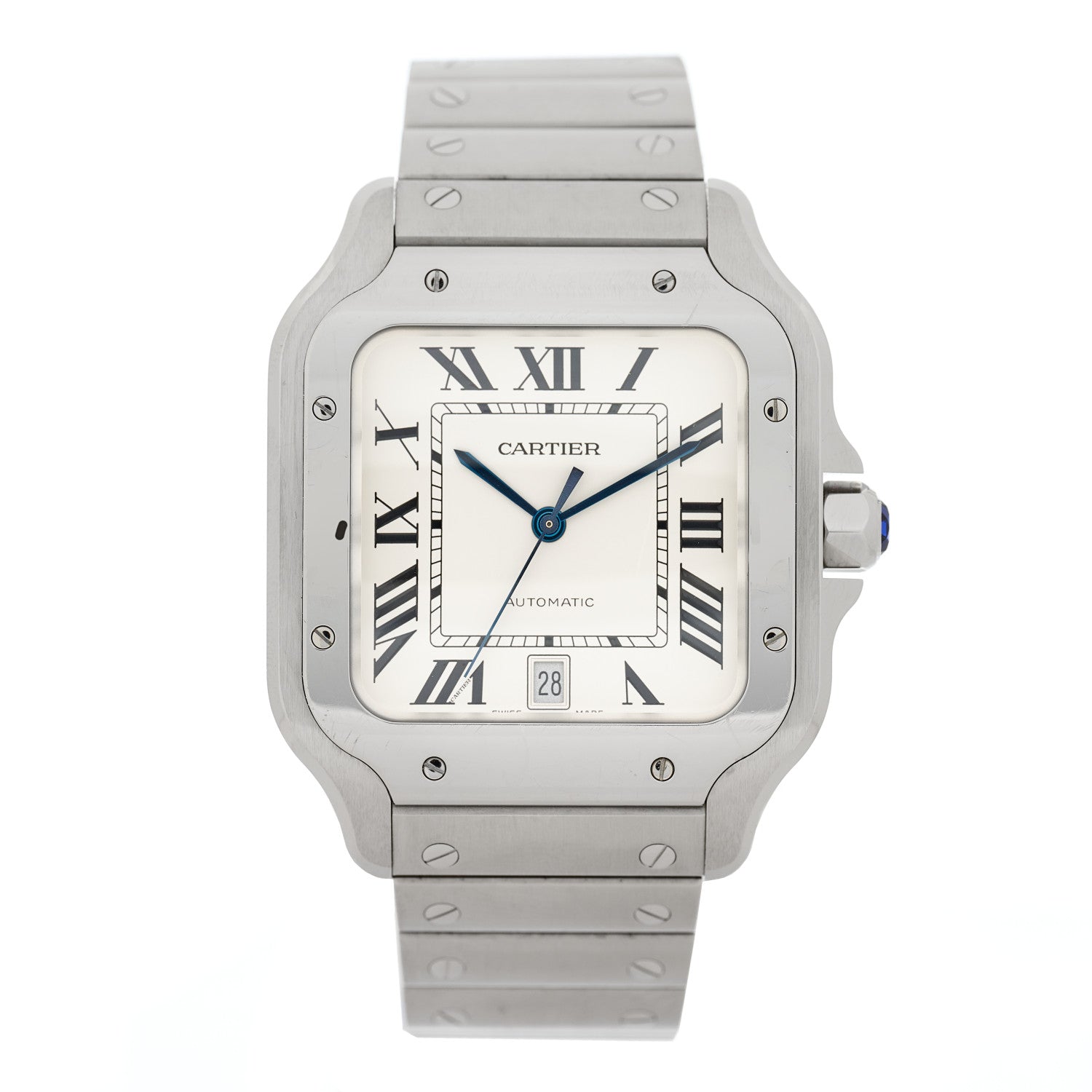 Cartier Stainless Steel 39.8mm Santos De Cartier Automatic Watch 1 of 4