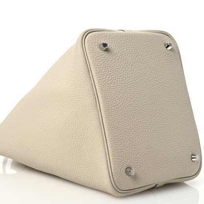 Hermes Taurillon Clemence Picotin Lock 22 MM Beton 9 of 12