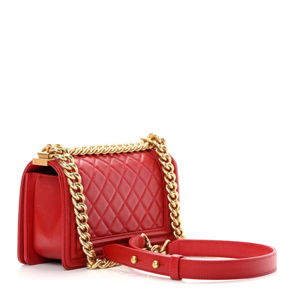 Chanel Lambskin Quilted Small Boy Flap Red 2 of 11