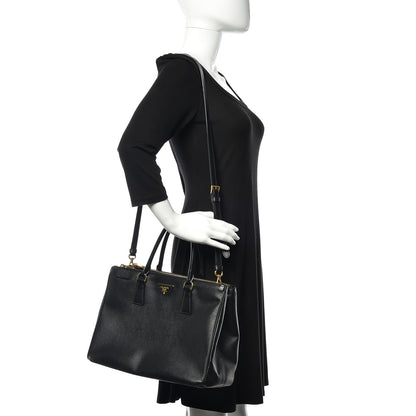 Prada Saffiano Medium Galleria Double Zip Tote Black 2 of 12