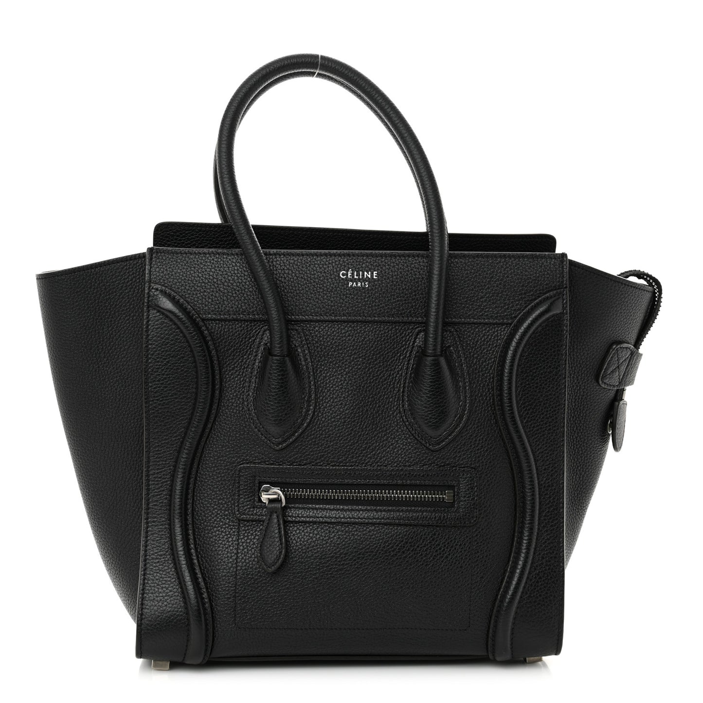 Drummed Calfskin Micro Luggage Black