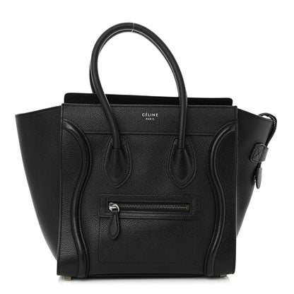 Celine Drummed Calfskin Micro Luggage Black 1 of 11
