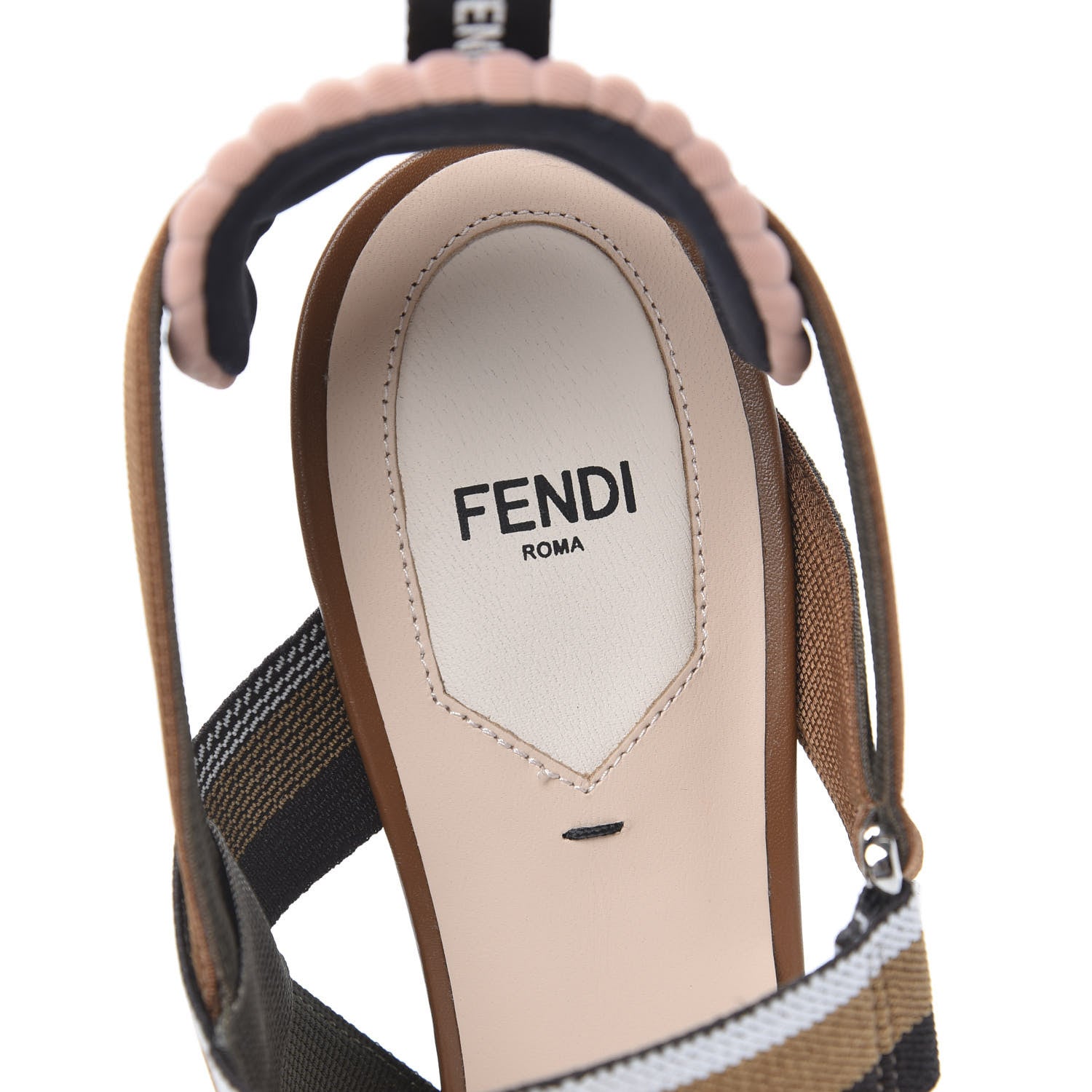 Fendi PVC Vitello FF Colibri 85mm Slingback Pumps 41 Transparent White Cuoio Avana 6 of 9