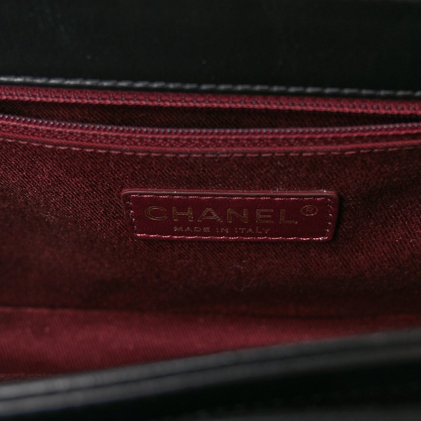 Glazed Calfskin Quilted Large Perfect Edge Flap Black
